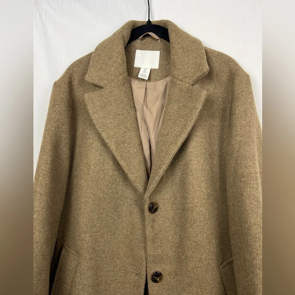 H&M women’s Brown Trench Coat,size medium - Picture 2 of 13